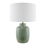 Modern European furniture - White Linen Ceramic Table Lamp - www.oroa.com