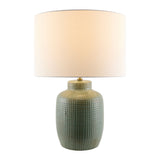 Modern European furniture - White Linen Ceramic Table Lamp - www.oroa.com