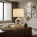 Modern European furniture - Wavy Carved Base Table Lamp - www.oroa.com