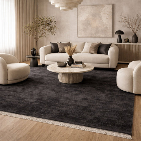 Modern European furniture - Hand-Loomed Wool Fringe Square Carpet - www.oroa.com