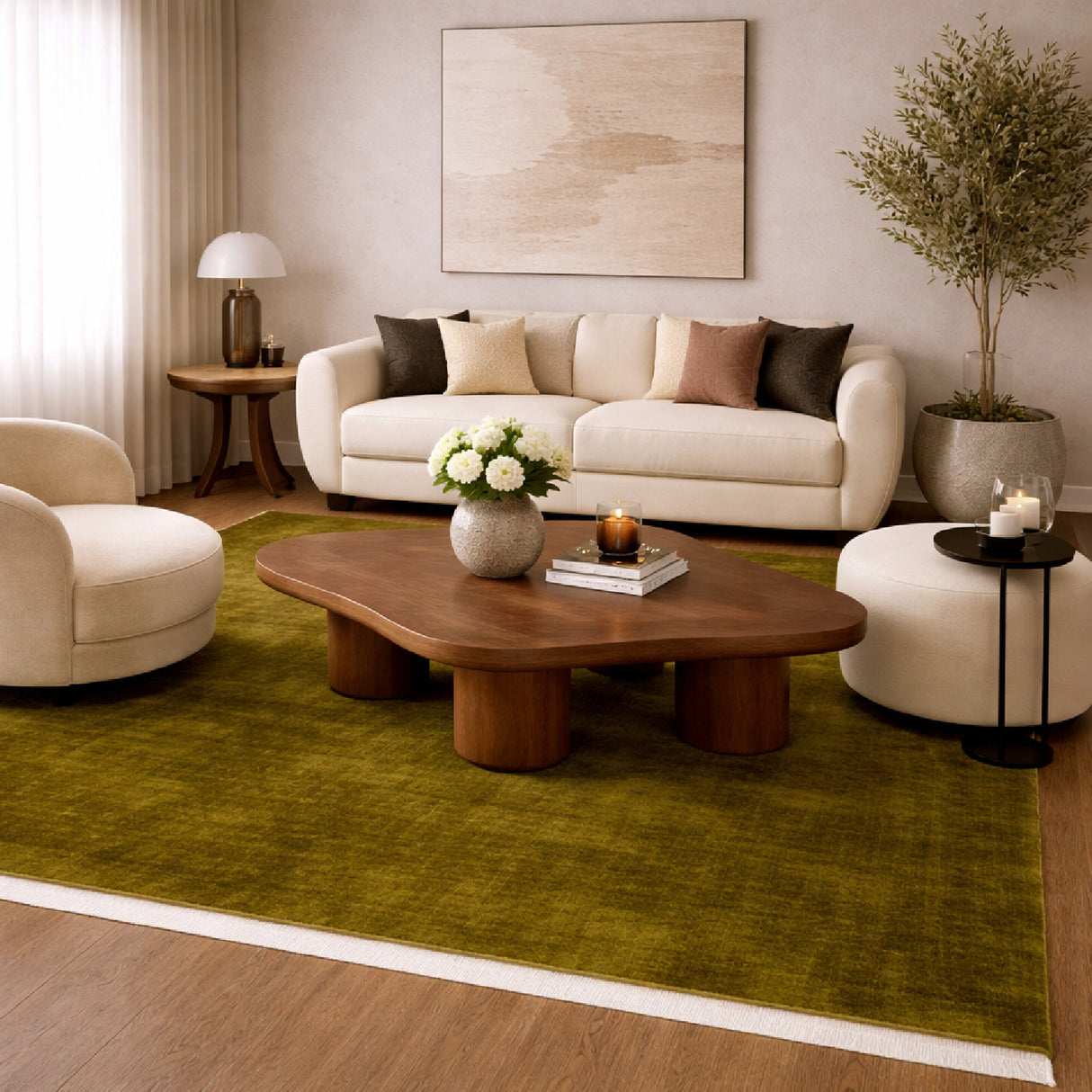  Modern European furniture - Hand-Loomed Wool Fringe Square Carpet - www.oroa.com | Oroa.com