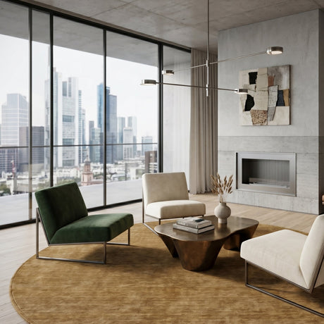 Modern furniture - Hand-Loomed Wool Fringe Round Carpet - www.oroa.com