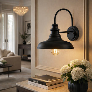   Modern European furniture - Black Metal Accent Wall Lamp - www.oroa.com | Oroa.com