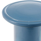Modern European furniture - Blue Ceramic Outdoor Stool - www.oroa.com