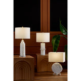 Modern European furniture - Burnished Cream Stone Table Lamp - www.oroa.com