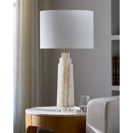 Modern European furniture - Burnished Cream Stone Table Lamp - www.oroa.com