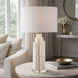 Modern European furniture - Burnished Cream Stone Table Lamp - www.oroa.com