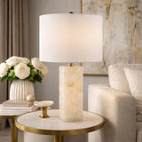 Modern European furniture - Cream Stone Accent Table Lamp - www.oroa.com