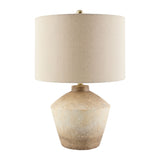 Modern European furniture - Ceramic Cream Linen Table Lamp - www.oroa.com