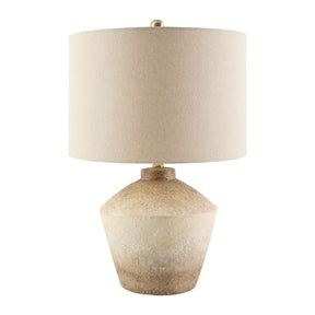 Modern European furniture - Ceramic Cream Linen Table Lamp - www.oroa.com