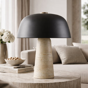   Metal Shade Travertine Table Lamp L | Oroa.com