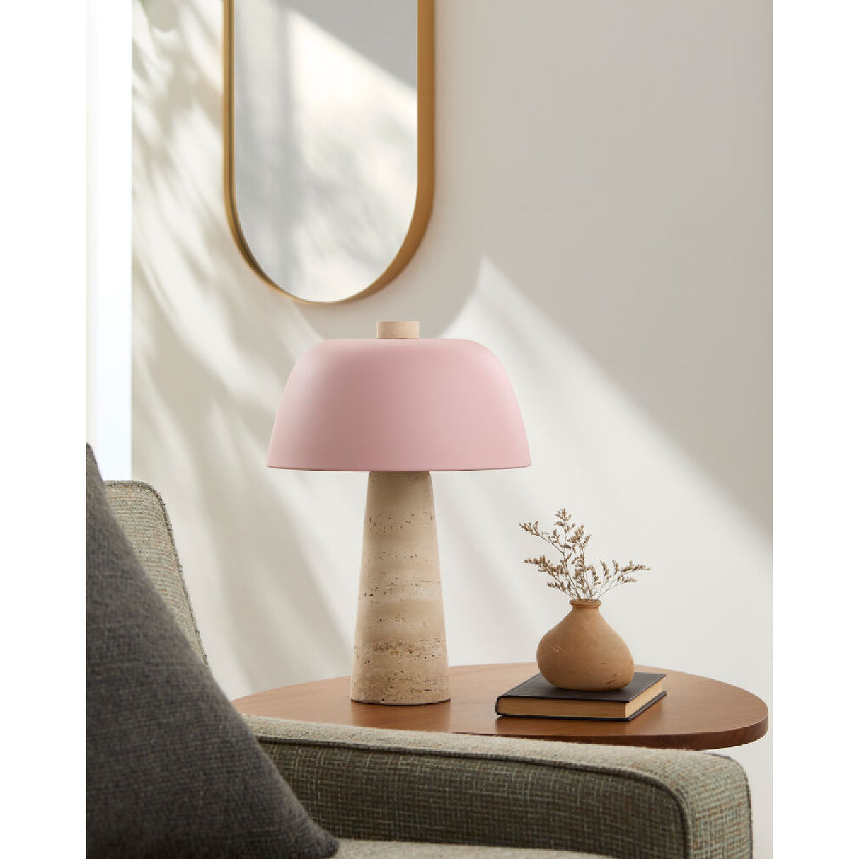   Metal Shade Travertine Table Lamp L | Oroa.com