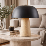Modern European furniture - Metal Shade Travertine Table Lamp S - www.oroa.com