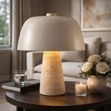 Modern European furniture - Metal Shade Travertine Table Lamp S - www.oroa.com
