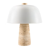 Modern European furniture - Metal Shade Travertine Table Lamp S - www.oroa.com