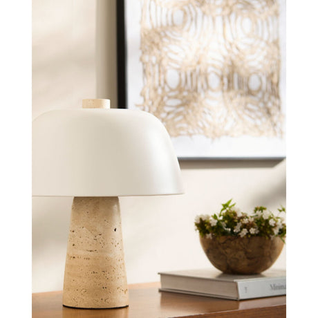 Modern European furniture - Metal Shade Travertine Table Lamp S - www.oroa.com