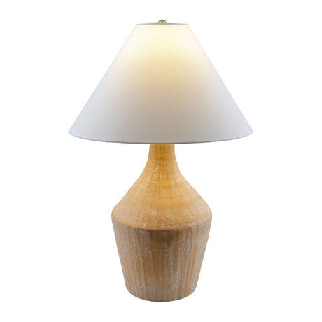 Modern European furniture - Glazed Beige Ceramic Table Lamp - www.oroa.com