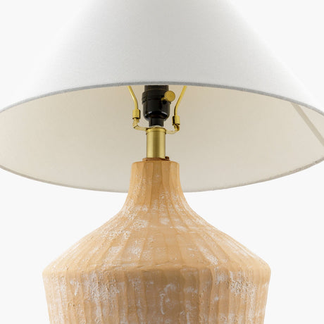 Modern European furniture - Glazed Beige Ceramic Table Lamp - www.oroa.com