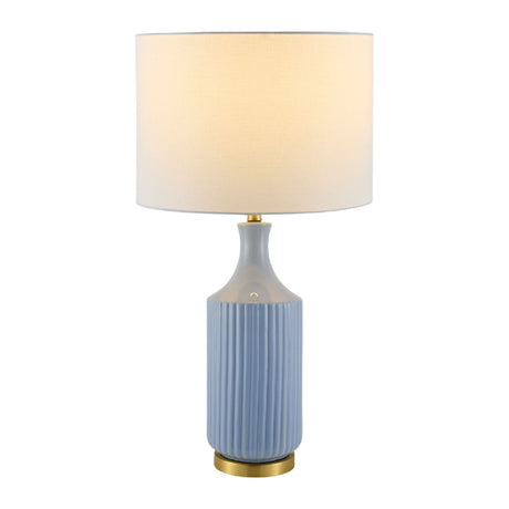 Modern European furniture - Fluted Glazed Ceramic Table Lamp - www.oroa.com