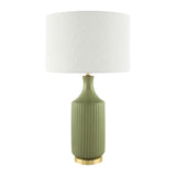 Modern European furniture - Fluted Glazed Ceramic Table Lamp - www.oroa.com
