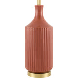 Modern European furniture - Fluted Glazed Ceramic Table Lamp - www.oroa.com