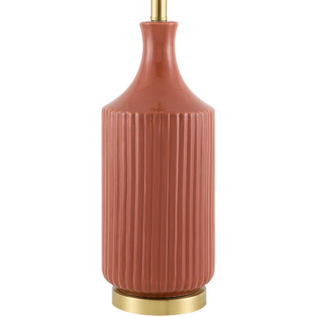 Modern European furniture - Fluted Glazed Ceramic Table Lamp - www.oroa.com
