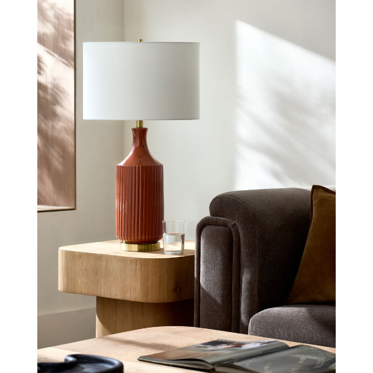   Fluted Glazed Ceramic Table Lamp | Oroa.com