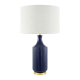 Modern European furniture - Fluted Glazed Ceramic Table Lamp - www.oroa.com