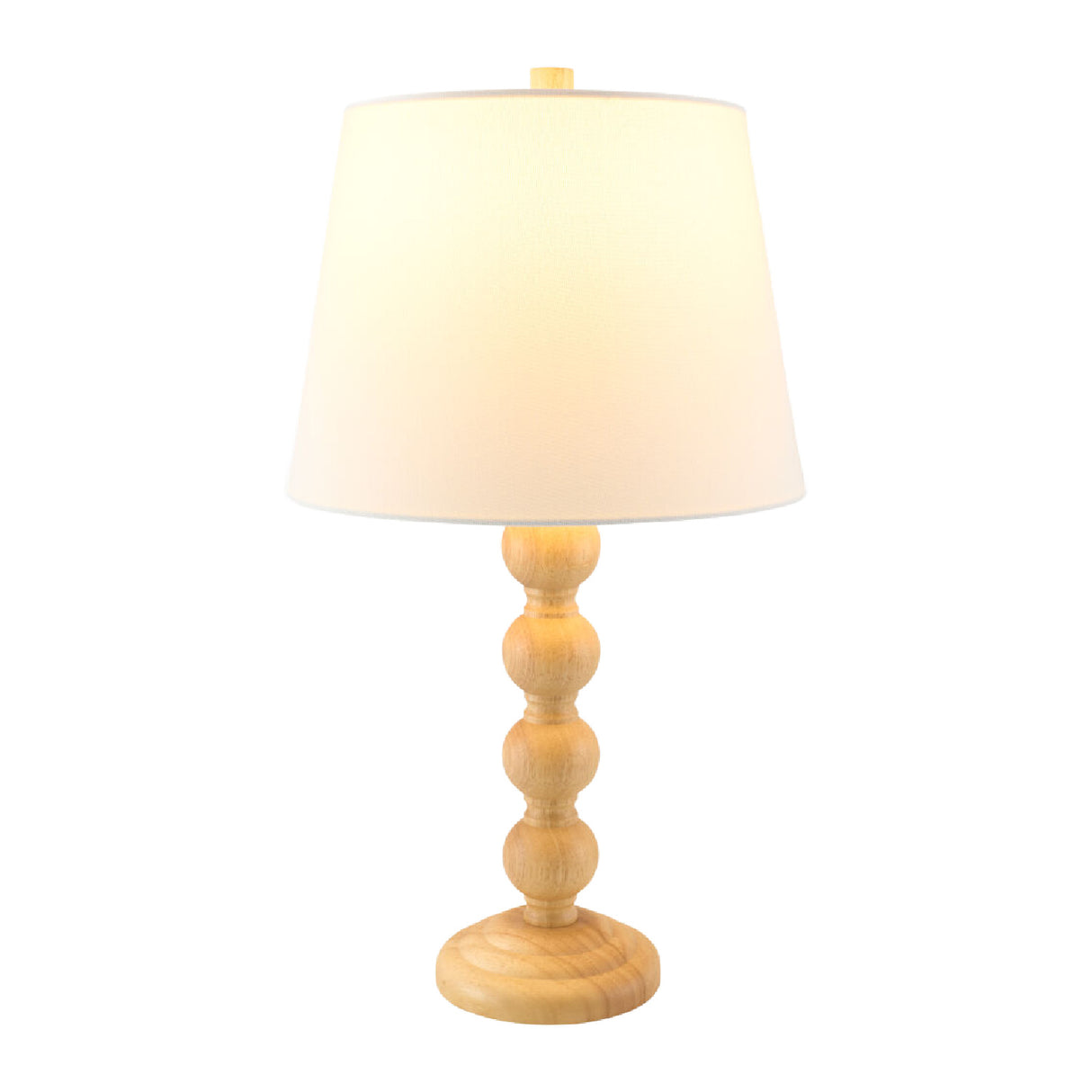   Rubberwood Beige Linen Table Lamp | Oroa.com