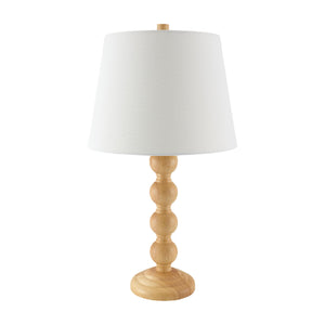   Rubberwood Beige Linen Table Lamp | Oroa.com