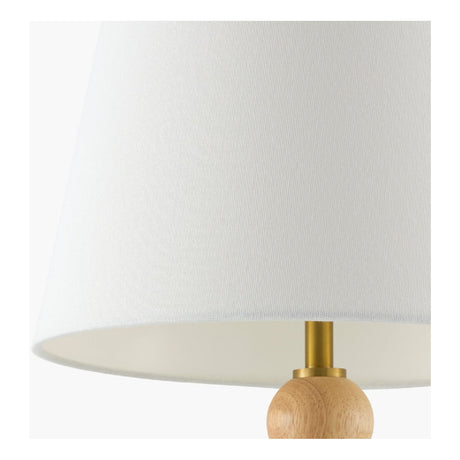 Modern European furniture - Rubberwood Beige Linen Table Lamp - www.oroa.com