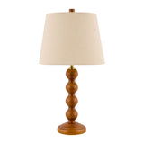 Modern European furniture - Rubberwood Beige Linen Table Lamp - www.oroa.com