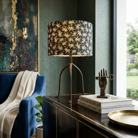Modern European furniture - Floral Print Linen Table Lamp S - www.oroa.com