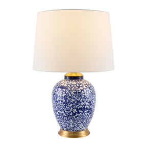 Modern European furniture - Blue Floral Ceramic Table Lamp - www.oroa.com