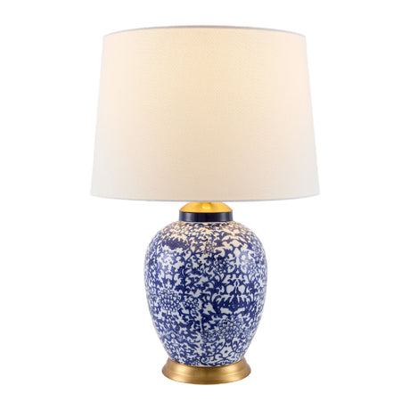   Modern European furniture - Blue Floral Ceramic Table Lamp - www.oroa.com | Oroa.com