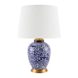 Modern European furniture - Blue Floral Ceramic Table Lamp - www.oroa.com