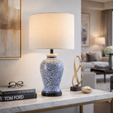 Modern European furniture - Blue Vines Ceramic Table Lamp - www.oroa.com