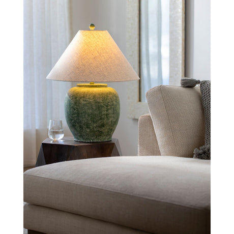 Modern European furniture - Painted Cement Linen Table Lamp - www.oroa.com