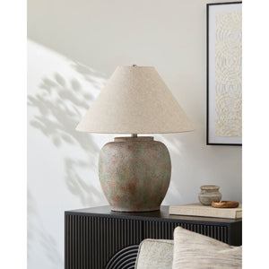   Painted Cement Linen Table Lamp | Oroa.com