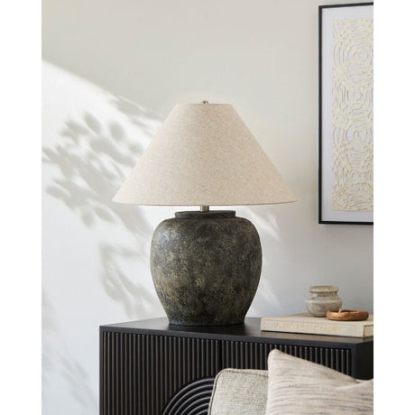 Modern European furniture - Painted Cement Linen Table Lamp - www.oroa.com