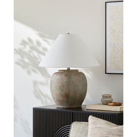 Modern European furniture - Painted Cement Linen Table Lamp - www.oroa.com