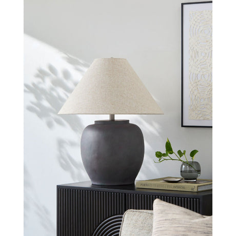 Modern European furniture - Painted Cement Linen Table Lamp - www.oroa.com