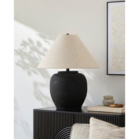 Modern European furniture - Painted Cement Linen Table Lamp - www.oroa.com