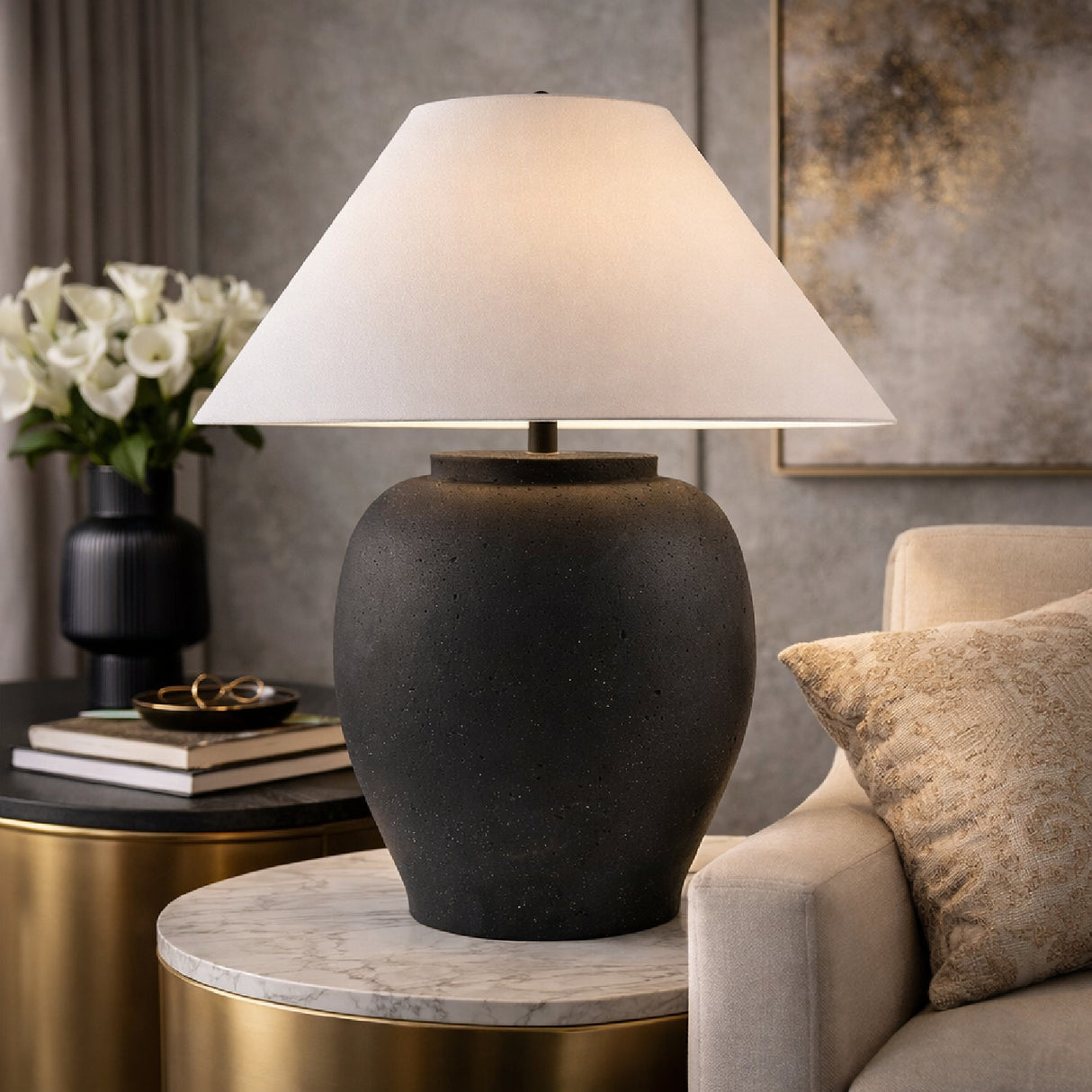   Cement Base Accent Floor Lamp | Oroa.com