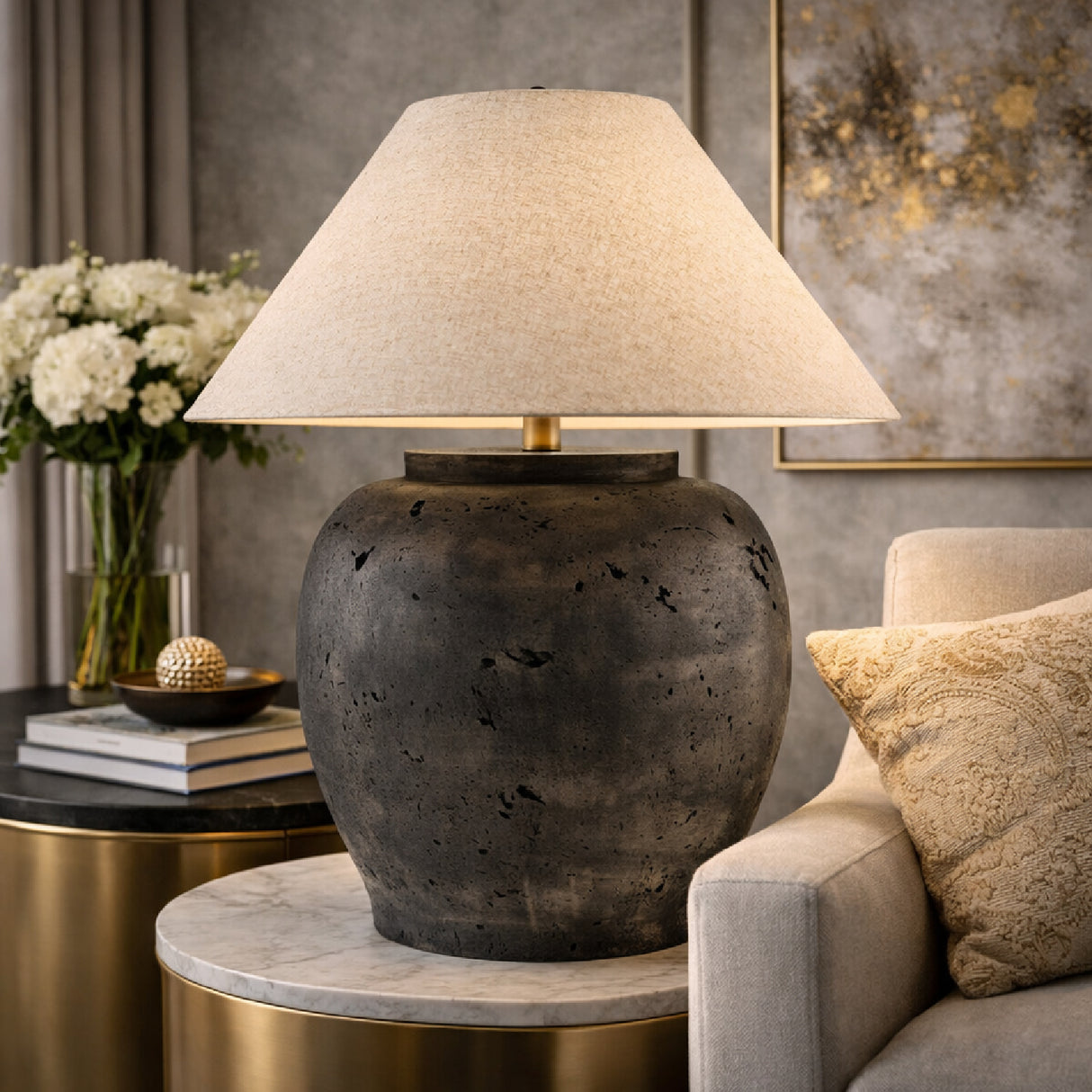   Cement Base Accent Floor Lamp | Oroa.com