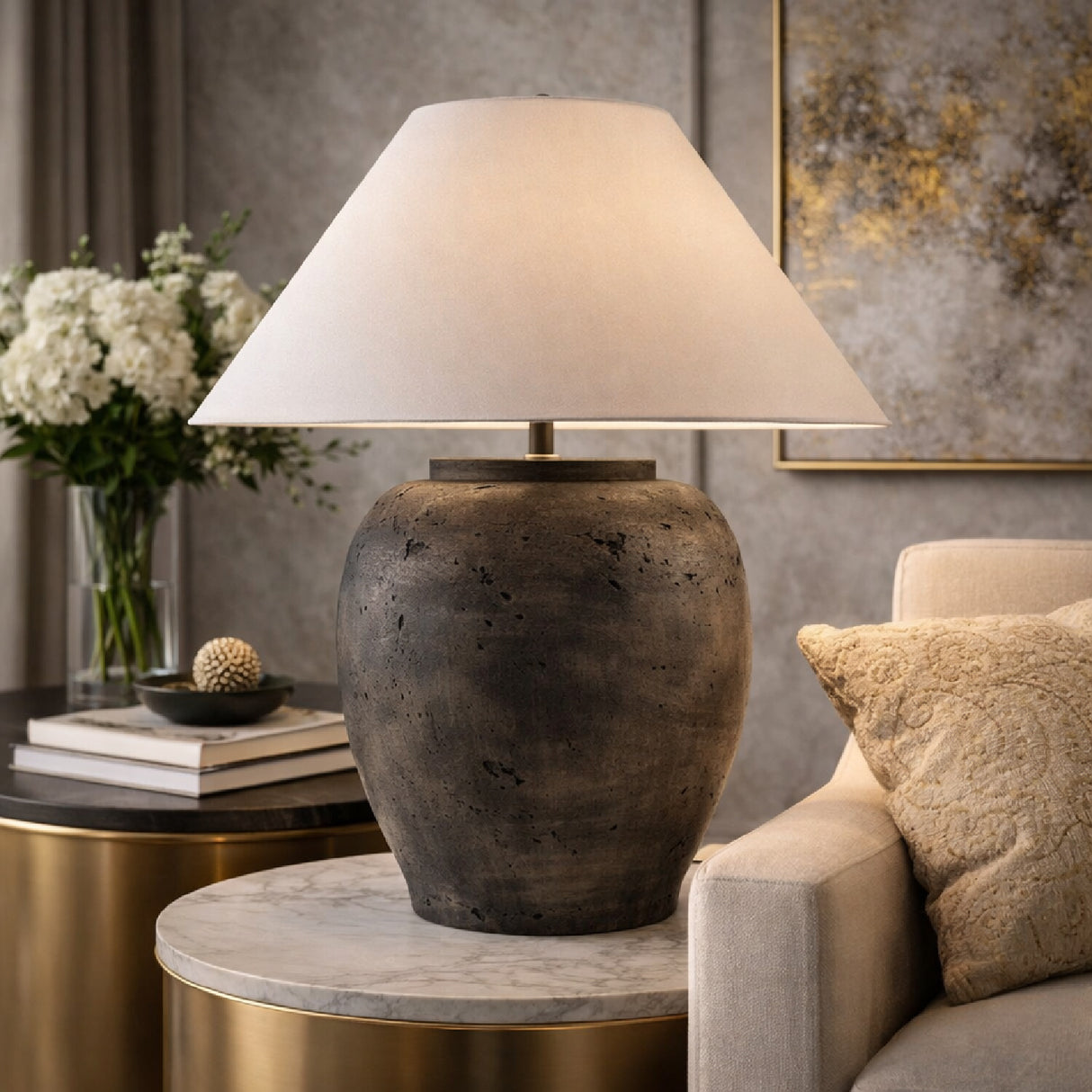  Cement Base Accent Floor Lamp | Oroa.com
