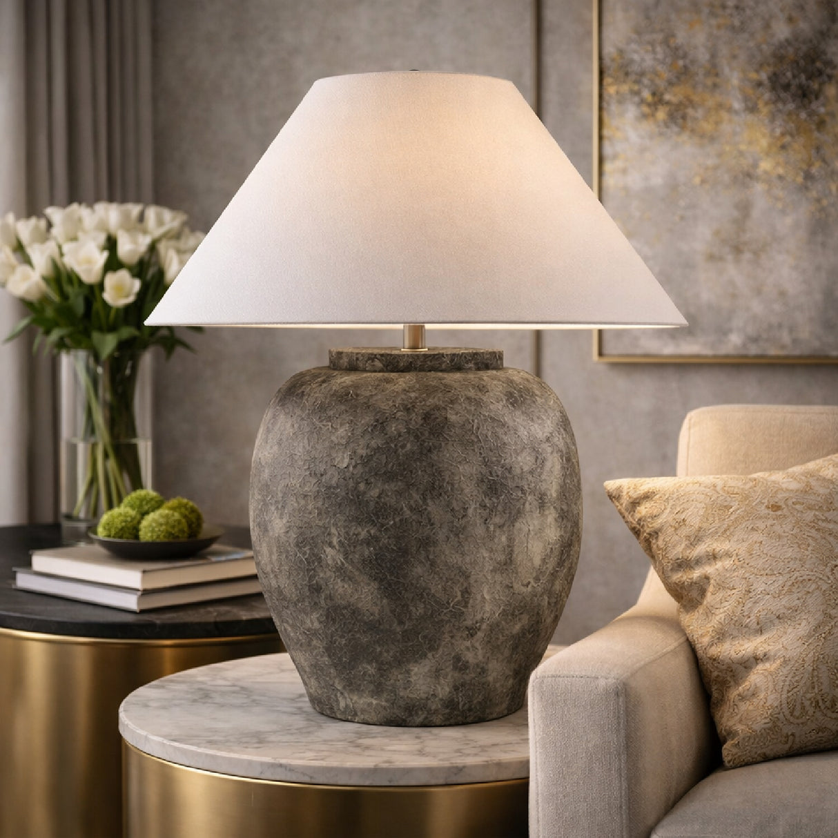   Cement Base Accent Floor Lamp | Oroa.com