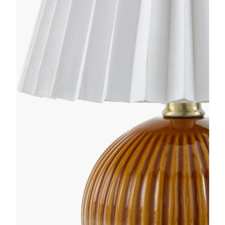 Modern European furniture - Pleated Linen Ceramic Table Lamp - www.oroa.com