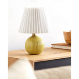 Modern European furniture - Pleated Linen Ceramic Table Lamp - www.oroa.com