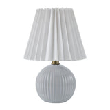 Modern European furniture - Pleated Linen Ceramic Table Lamp - www.oroa.com